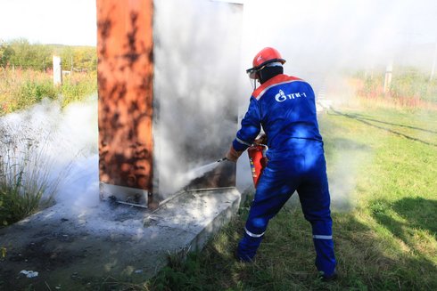 На полигоне происходило тушение реальных очагов возгорания